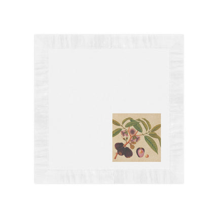 Album of watercolors of Asian fruits and flowers Pl.05 by Anonymous White Coined Napkins