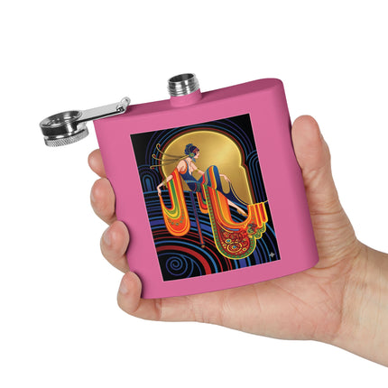 Art Deco Muse Flask – Golden Radiance & Elegant Poise