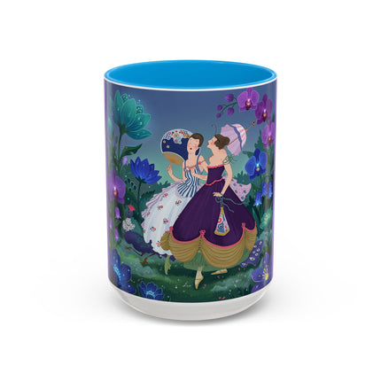 The Ladies Of The Moonlit Garden Colorful Mugs – Art Deco Floral Elegance