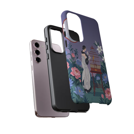 🌸🐦 The Lady Of The Garden Birdcage Phone Case – Art Deco Floral Elegance