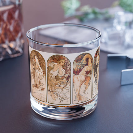 The Seasons by Alphonse Maria Mucha Rocks Glass, 10oz