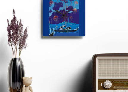 Fireworks in Venice by George Barbier Acrylic Wall Clock