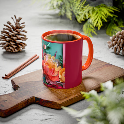 Peonies in Full Bloom Colorful Mugs (11oz, 15oz)