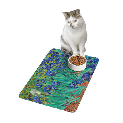 Vincent Van Gogh Irises Pet Food Mat – Blue Iris Garden