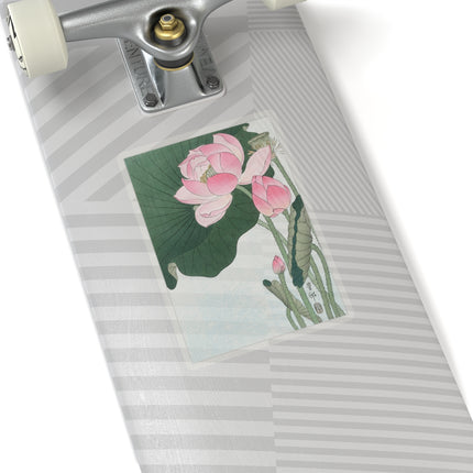Blooming Lotus Flowers by Ohara Koson Kiss-Cut Stickers (4 Sizes)