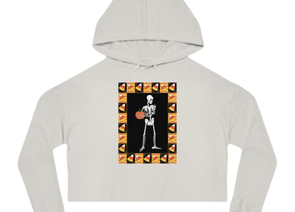 Candy Corn Skeleton Women’s Cropped Hooded Sweatshirt
