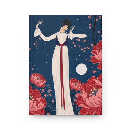 🌸🌙 The Moonlit Blossom Serenade Hardcover Journal – Art Deco Floral Romance