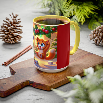 Naughty or Nice Kitten Christmas Colorful Mugs (11oz, 15oz)