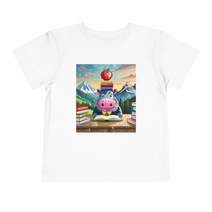 Hippos Hit the Books Toddler Short Sleeve Tee
