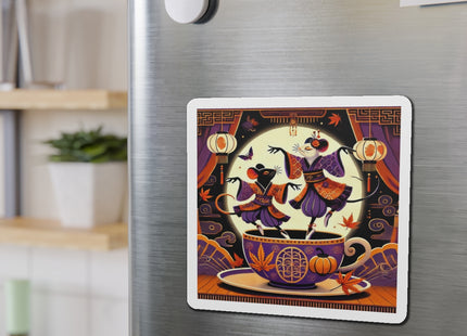 Theatrical Halloween Kabuki Mice Die-Cut Magnets (5 Sizes)