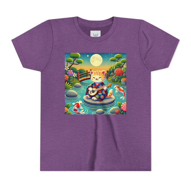 Melodic Kitten by the Koi Pond Youth Short Sleeve Tee