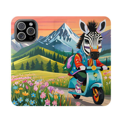 🦓🛴 Stripes on Wheels Flip Case – Sunny Adventures & Storybook Fun