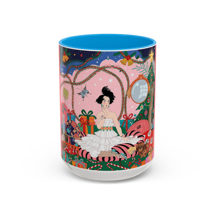 🎀🎄 Christmas Morning In The Rose Parlor Colorful Mug – Art Deco Holiday Fantasy