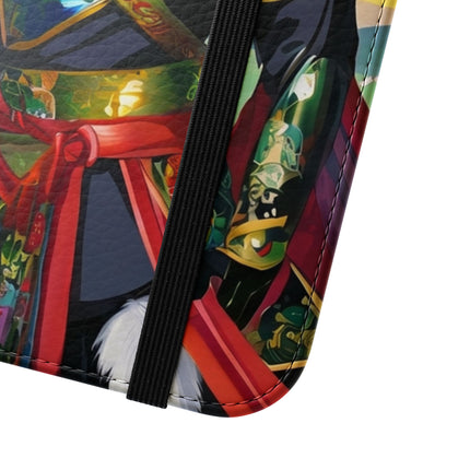 🐕⚔️ Cyberpunk Samurai Dog Flip Case – Futuristic Honor & Kitsune Spirit