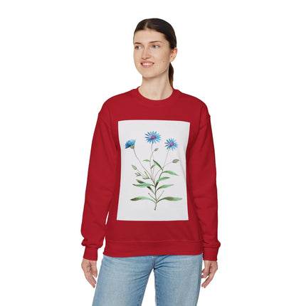 Blue Strawflower by Anselmus Boëtius de Boodt Heavy Blend™ Crewneck Sweatshirt
