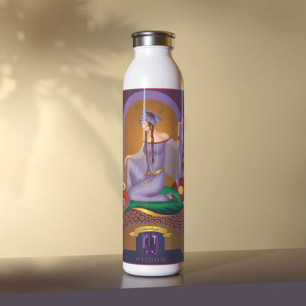 February & Amethyst (from the Gem Series) by Sofia Chiostri Slim Water Bottle