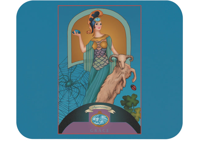 March & Aquamarine (Gem Series) by Sofia Chiostri Mouse Pad, Rectangle