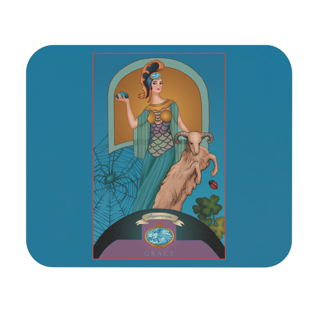March & Aquamarine (Gem Series) by Sofia Chiostri Mouse Pad, Rectangle