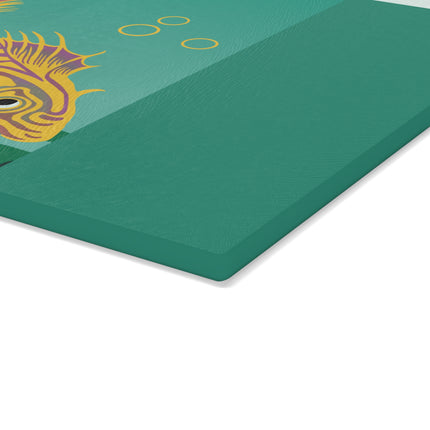 Golden Serenity Glass Cutting Board