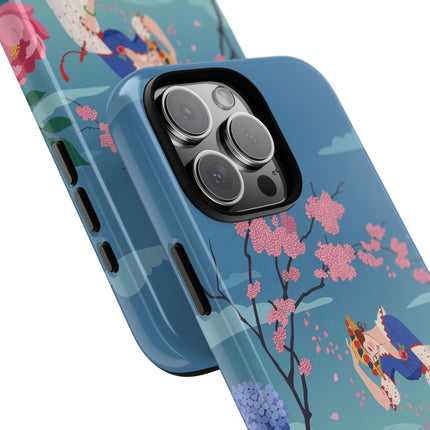 🌸☂️ The Lady Of The Falling Blossoms Phone Case – Art Deco Garden Whimsy