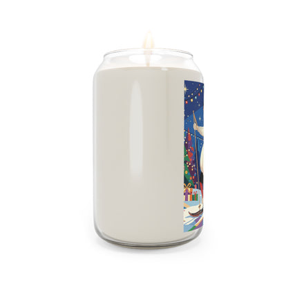 🌙🎿 The Moonlit Christmas Skier Scented Soy Candle – Whimsical Holiday Fantasy