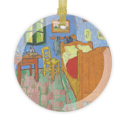 The Bedroom by Vincent van Gogh Glass Ornaments