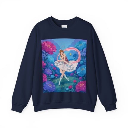 🦋🌸 The Butterfly Garden Ballet Crewneck Sweatshirt – Art Deco Floral Whimsy