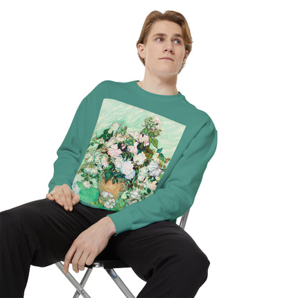 Roses by Vincent Van Gogh Unisex Garment-Dyed Sweatshirt