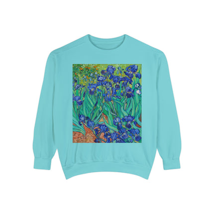 Irises by Vincent Van Gogh Unisex Garment-Dyed Sweatshirt