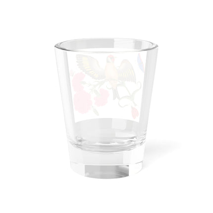 Goldfinch & Pink Flowers Shot Glass – Vibrant Spring & Bold Beauty