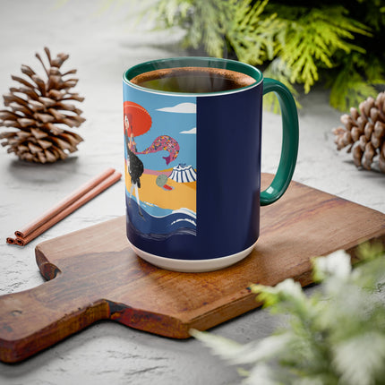 Beachside Promenade Colorful Mugs – Chic Summer Stroll & Coastal Glamour