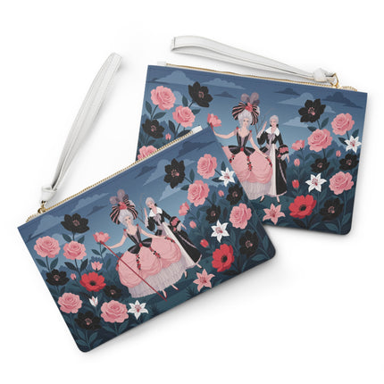 🌹🎭 The Rose Masquerade Promenade Clutch Bag – Art Deco Floral Elegance