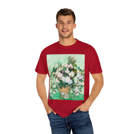 Roses by Vincent Van Gogh Unisex Garment-Dyed T-shirt