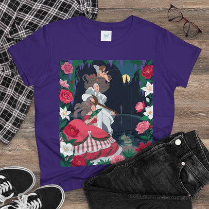 🌹🎶 The Midnight Garden Serenade Cotton Tee – Art Deco Romantic Fantasy