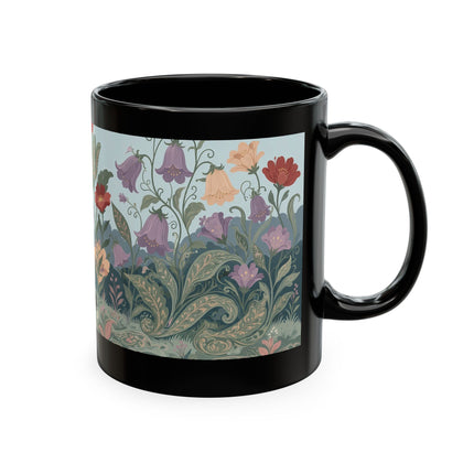 🐈🥾 The Lady & Puss In Boots In The Flower Garden Ceramic Mug – Art Deco Storybook Whimsy