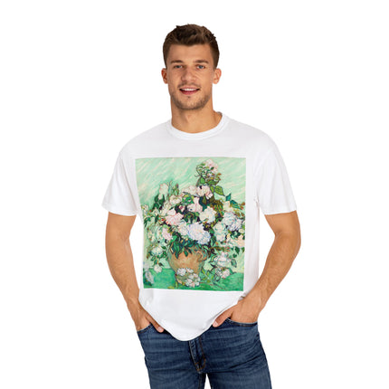 Roses by Vincent Van Gogh Unisex Garment-Dyed T-shirt