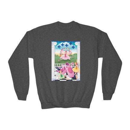 Graceful Enchantment Youth Crewneck Sweatshirt – Ballet Beauty & Artistic Expression