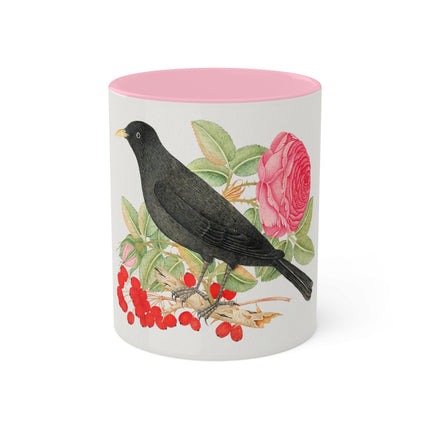 Blackbird with Roses by Anonymous Colorful Mugs, 11oz