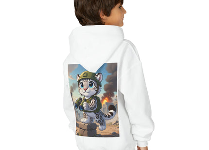 Snow Leopard Lookout Youth Heavy Blend Hooded Sweatshirt