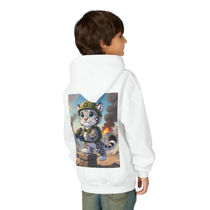 Snow Leopard Lookout Youth Hooded Sweatshirt – Adventure, Curiosity & Fearless Style
