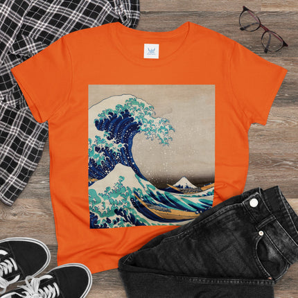 The Great Wave off Kanagawa by Katsushika Hokusai Women's Midweight Cotton Tee
