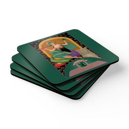 Taurus Zodiac Design – May & Emerald by Sofia Chiostri | Corkwood Coaster Set