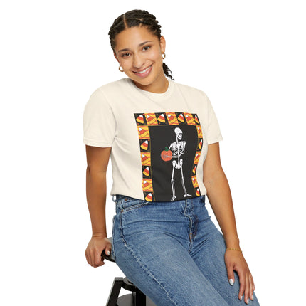 Candy Corn Skeleton Unisex Garment-Dyed T-shirt