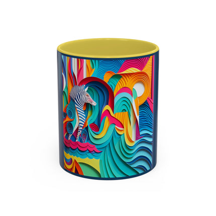 Surfing Zebra Colorful Mugs (11oz, 15oz)