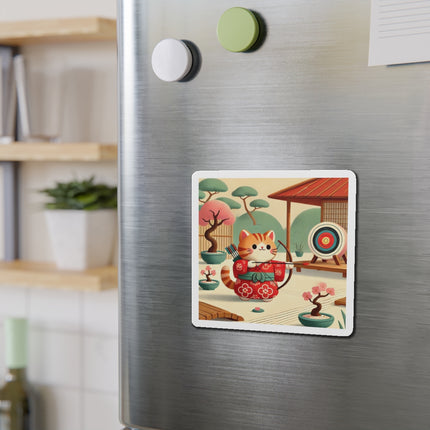 Archer Kitten in the Zen Garden Die-Cut Magnets (5 Sizes)
