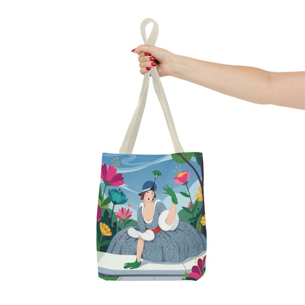 🌺🦚 The Lady Of The Peacock Garden Tote Bag – Art Deco Floral Fashion