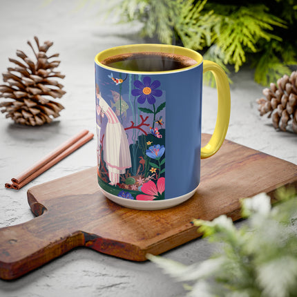 The Lady Of The Enchanted Aquarium Colorful Mugs – Art Deco Aquatic Elegance