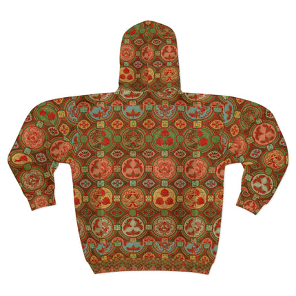Japanese Fan Pattern by G.A. Audsley Zip Hoodie (AOP)