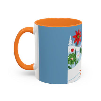 🎿❄️ The Winter Garden Skier Colorful Mug – Whimsical Holiday Fantasy