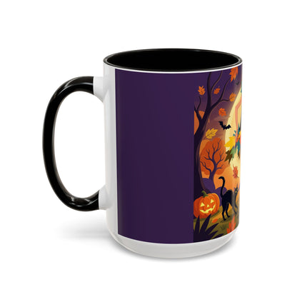 🌕🍂 Autumn Song Beneath The Harvest Moon Colorful Mug – Whimsical Halloween Charm